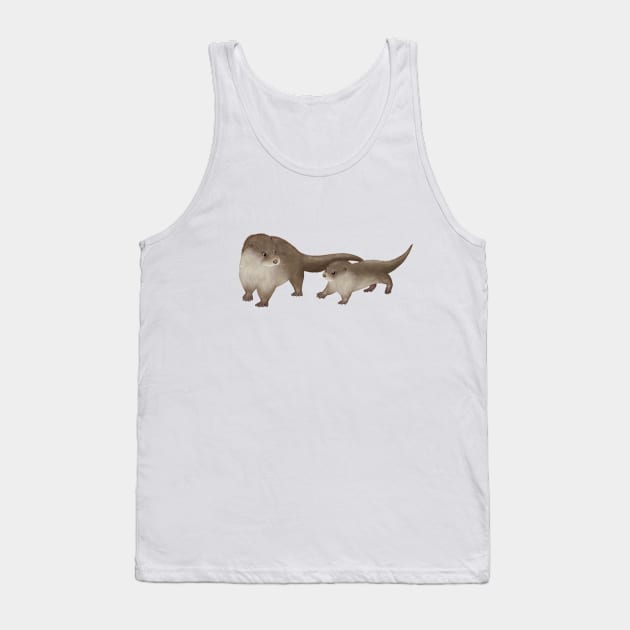 Two Eurasian Otters Tank Top by OtterFamily